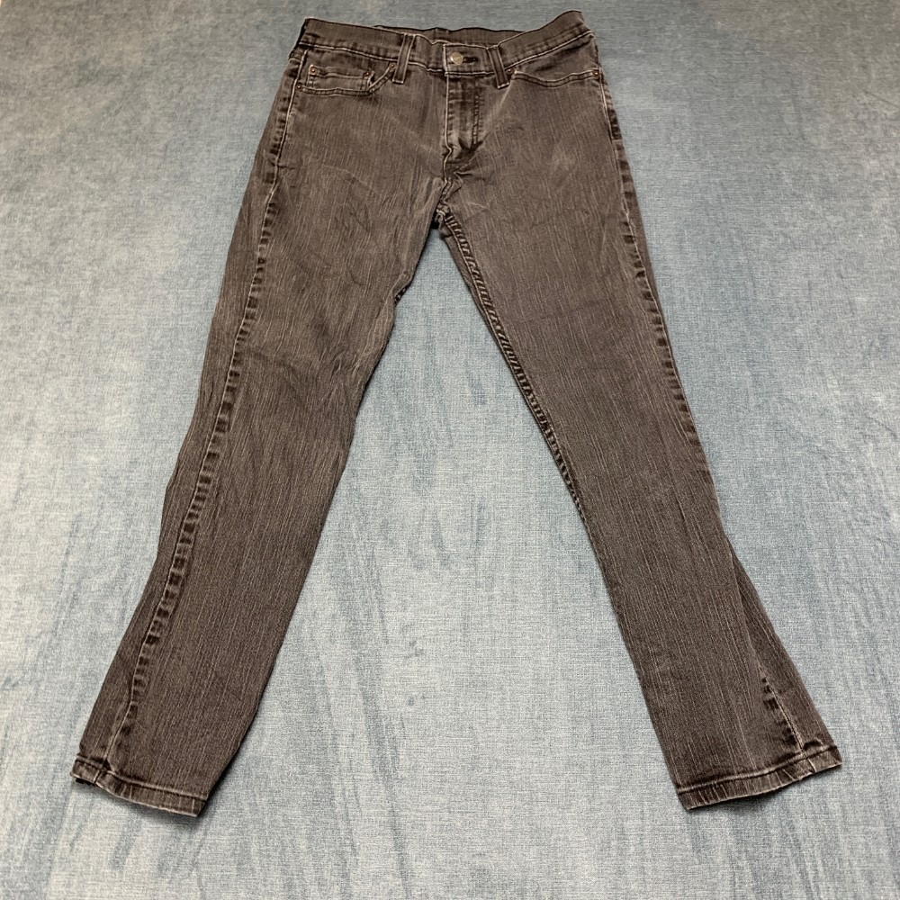 Levi's Jeans Mens 30x28 Charcoal Gray Denim Stretch Everyday Wear Straight Leg